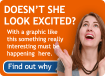 Doesn't she look excited? With a graphic like this, something really interesting must be happening here. Find out why.